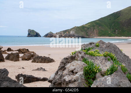 Torimbia Strand. Niembro, Asturien, Spanien. Stockfoto