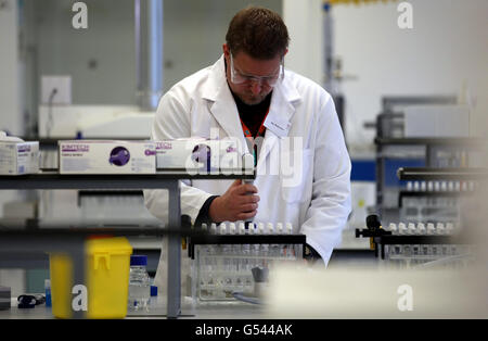 Olympische Spiele - Besuch Des Anti-Doping-Labors In London 2012 - New Frontiers Science Park. Olympischer Analyst Damon Meheux während des Besuchs des Anti-Doping-Labors in London 2012 im New Frontiers Science Park, Harlow. Stockfoto