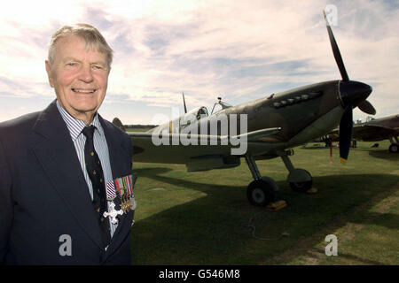 Duxford Airshow Spitfire Glaser Stockfoto