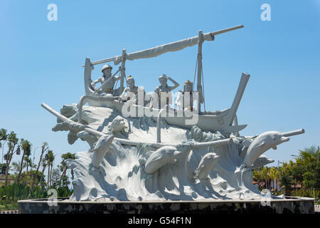 Indonesien, Bali, Buleleng, Denkmal des Seglers, in der Nähe von Brahma Vihara Arama, buddhistischer Tempel Stockfoto