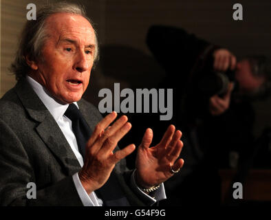 Sir Jackie Stewart Förderung der Legasthenie-Schottland Stockfoto