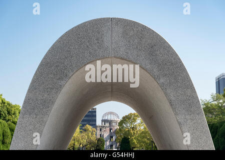 Ehrenmal für die a-Bombe Opfer, Friedenspark Hiroshima, Japan Stockfoto