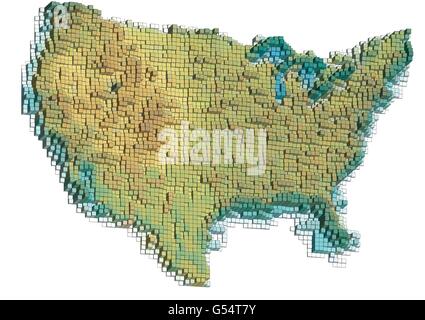 abstrakte USA Karte isolierten auf weißen Hintergrund Stock Vektor