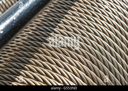 Nahaufnahme von Metallseil roll Stockfoto