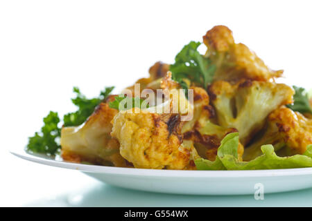 Blumenkohl im Teig gebacken Stockfoto