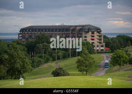 Einen Überblick über das Celtic Manor Hotel in Newport, South Wales. Stockfoto