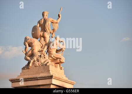 Die Statue. Vitoriano. Altare Della Patria Stockfoto