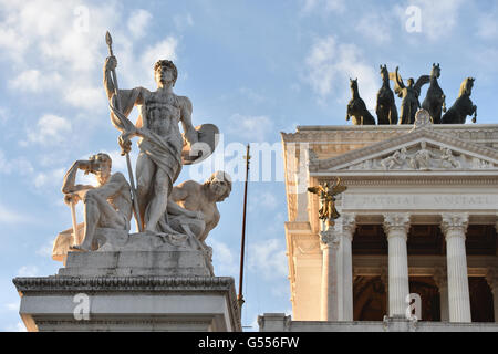 Die Statue. Vitoriano. Altare Della Patria Stockfoto