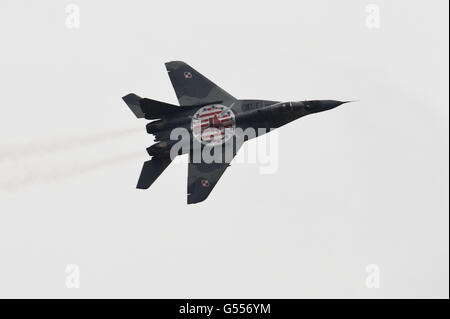 LASK, Polen. 26. September 2015. MiG 29 der polnischen Luftwaffe © Marcin Rozpedowski/Alamy Stock Foto Stockfoto