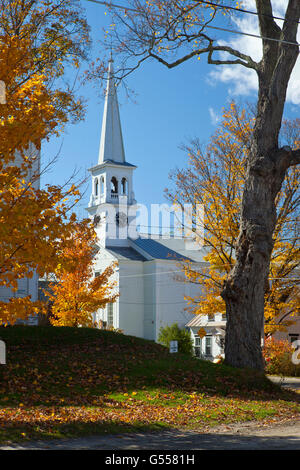 Gemeindekirche, Peacham, Caledonia County, Vermont, USA, Oktober Stockfoto