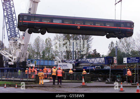 Hatfield Schiene Crash Aufzug Stockfoto