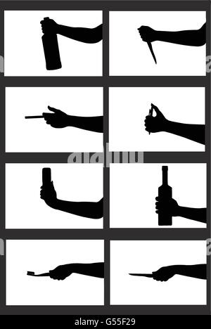 Hände, die anderes Objekt halten Stock Vektor