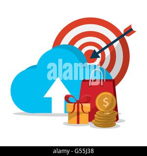 Einkauf Verkauf design Stock Vektor