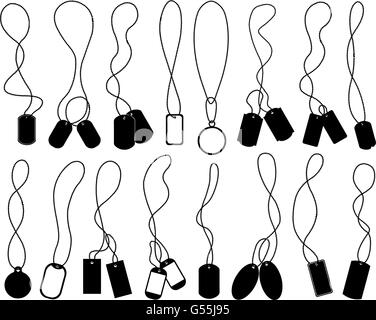 Reihe von verschiedenen Erkennungsmarken Stock Vektor