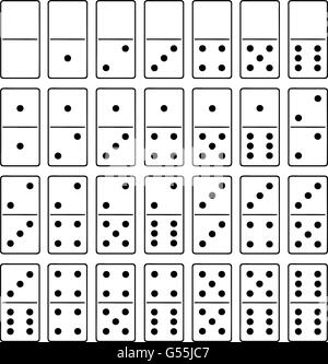 Domino-Set isoliert auf weiss Stock Vektor