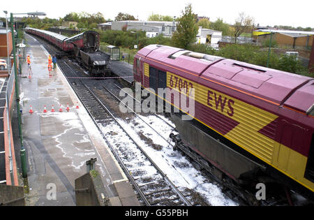 Schiene-Crash-Bristol Stockfoto