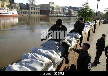 Überschwemmungen York Armee Stockfoto