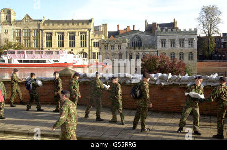 Überschwemmungen York Armee Stockfoto