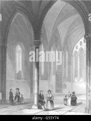 HEREFORDSHIRE: Hereford Kathedrale, die Marienkapelle, antiken print c1842 Stockfoto