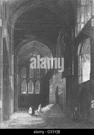 KENT: Rochester Kathedrale; Nördlichen Querschiff, antiken print c1842 Stockfoto