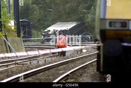 Unfälle und Katastrophen - Hatfield Schiene Abbruch - 2000 Stockfoto