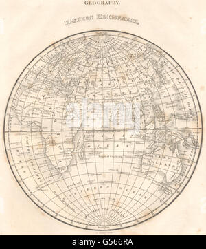 ÖSTLICHE Hemisphäre: New Holland Afrika Asien Europa Arabien, 1830 Antike Landkarte Stockfoto