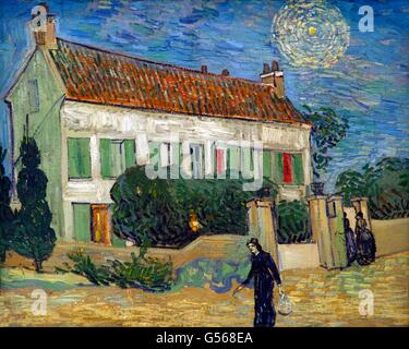 Das weiße Haus bei Nacht von Vincent van Gogh, 1890, Staatliche Eremitage, Sankt Petersburg, Russland Stockfoto