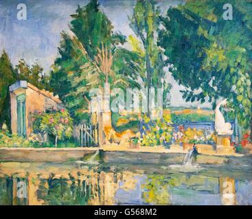 Jas de Bouffan, der Pool, Paul Cezanne, 1876, Staatliche Eremitage, Sankt Petersburg, Russland Stockfoto