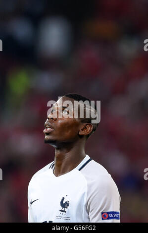 Labile Paul Pogba (Frankreich); 19. Juni 2016 - Fußball: Uefa Euro Frankreich 2016, Gruppe A, Schweiz 0-0 Frankreich im Stade Pierre Mauroy, Lille Metropole, Frankreich. © Aicfoto/AFLO/Alamy Live-Nachrichten Stockfoto