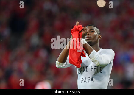 Labile Paul Pogba (Frankreich); 19. Juni 2016 - Fußball: Uefa Euro Frankreich 2016, Gruppe A, Schweiz 0-0 Frankreich im Stade Pierre Mauroy, Lille Metropole, Frankreich. © Aicfoto/AFLO/Alamy Live-Nachrichten Stockfoto