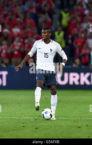 Labile Paul Pogba (Frankreich); 19. Juni 2016 - Fußball: Uefa Euro Frankreich 2016, Gruppe A, Schweiz 0-0 Frankreich im Stade Pierre Mauroy, Lille Metropole, Frankreich. © Aicfoto/AFLO/Alamy Live-Nachrichten Stockfoto