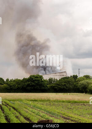 Leyland, Lancashire, UK. 21. Juni 2016. Großbrand in Wiltshire Hobelspänen und Sägemehl liefert verursacht einige Residemnts evakuiert werden. Bildnachweis: Sue Burton/Alamy Live-Nachrichten Stockfoto