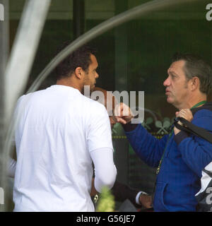 Wimbledon London, UK. 21. Juni 2016. Französische Profi-Spieler Jean Wilfried Tsonga bei der AELTC für die Praxis Credit kommt: Amer Ghazzal/Alamy Live-Nachrichten Stockfoto