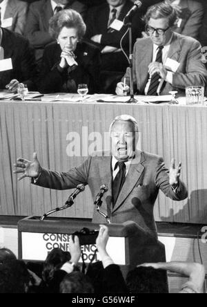 Edward Heath Tory Conf 1983 Stockfoto