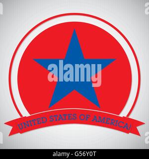 Vereinigte Staaten von Amerika Kreis Label Karte im Vektorformat. Stock Vektor