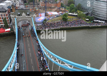 Diamant-Jubiläum feiern - Thames Festzug Stockfoto