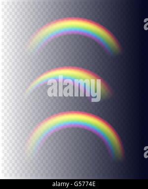 Transparente Regenbögen in verschiedenen Formen Stock Vektor