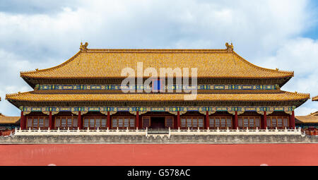 Meridian Gate des Palastmuseums oder verbotene Stadt in Peking Stockfoto