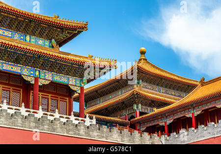 Meridian Gate des Palastmuseums oder verbotene Stadt in Peking Stockfoto