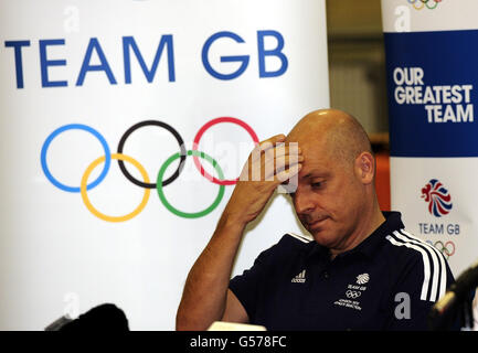 Dave Brailsford, Performance Director British Cycling, während der Ankündigung des Teams GB im National Cycling Centre, Manchester. Stockfoto