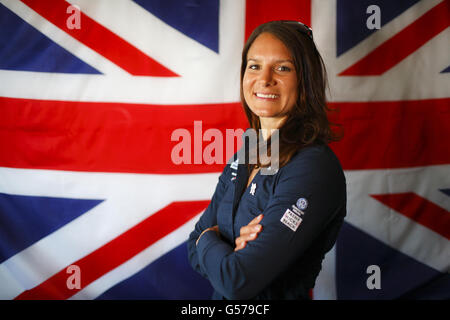 Segeln - Team GB Photocall - Weymouth. Die britische Olympiasiegerin RS:X Bryony Shaw während der Fotozelle in Weymouth. Stockfoto