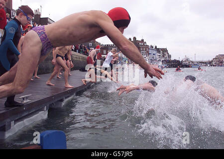 Weymouth Portland Hafen schwimmen Stockfoto