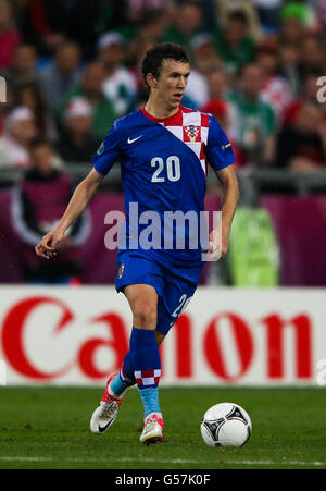 Fußball - UEFA Euro 2012 - Gruppe C - Republik Irland - Kroatien - Städtisches Stadion Poznan. Ivan Perisic aus Kroatien Stockfoto