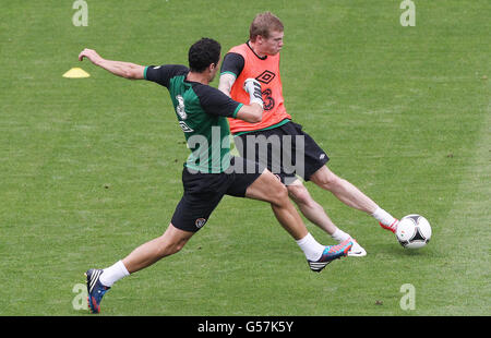 Fußball - UEFA Euro 2012 - Gruppe C - Republik Irland V Spanien - Republik von Irland Training - Municipal Stadium Stockfoto