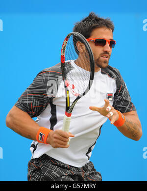 Tennis - AEGON Championships 2012 - Tag fünf - The Queen's Club. Der serbische Janko Tipsarevic in Aktion während seines Spiels gegen den chinesischen Yen-Hsun Lu aus Taipeh Stockfoto