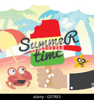 Sommerzeit-Konzept-Banner-Vektor-Illustration Stock Vektor