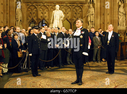 Zustand-Öffnung des Parlaments Black Rod Stockfoto