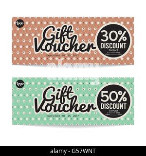 Geschenk-Gutschein-modernes Template-Design-Vektor-Illustration Stock Vektor