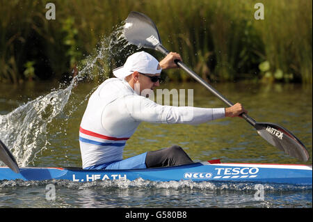 Cane Sprint Team GB Mitglied Liam Heath, der während der Ankündigung des Team GB Canoe Sprints im Eton College Rowing Center, Windsor, auf dem K2 200 m antreten wird. Stockfoto