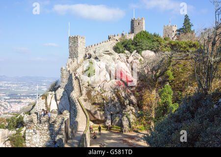 Sintra, Blick von der maurischen Burg, Sintra, Portugal, Europa, EU Stockfoto